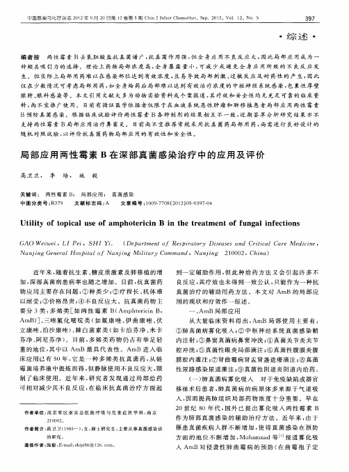 局部应用两性霉素B在深部真菌感染治疗中的应用及评价