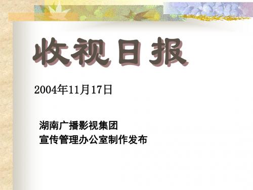 2004年11月17日湖南广播影视集团宣传管理办公室制作发布