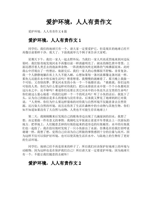 爱护环境人人有责作文