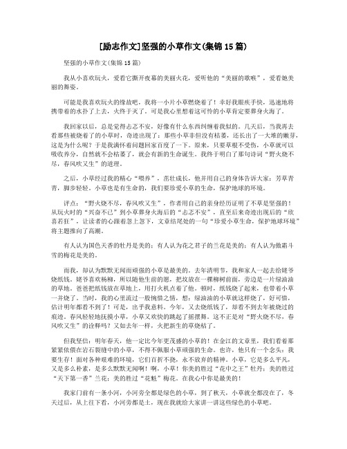 [励志作文]坚强的小草作文(集锦15篇)