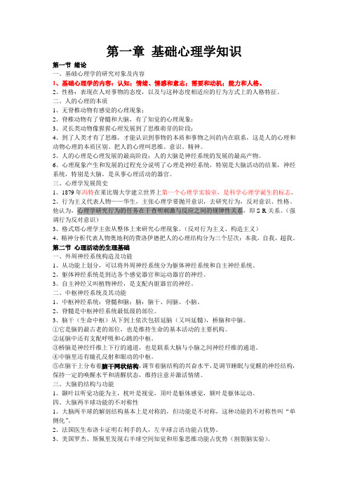 心理咨询师3级-理论知识-总结版(针对考试范围)Microsoft Word 文档