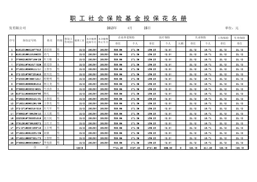 企业社会保险投保花名(最新)