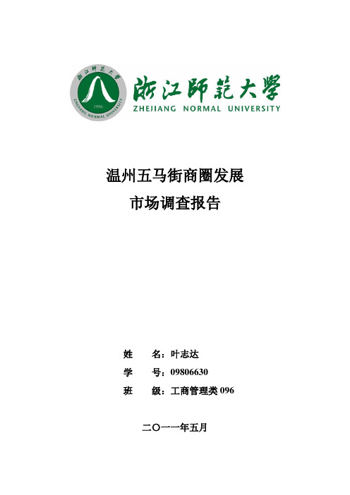 温州五马街商圈发展市场调查报告
