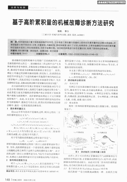 基于高阶累积量的机械故障诊断方法研究