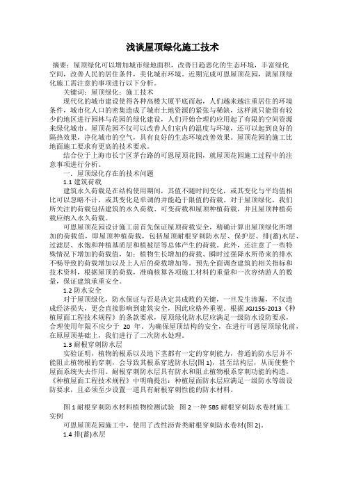 浅谈屋顶绿化施工技术