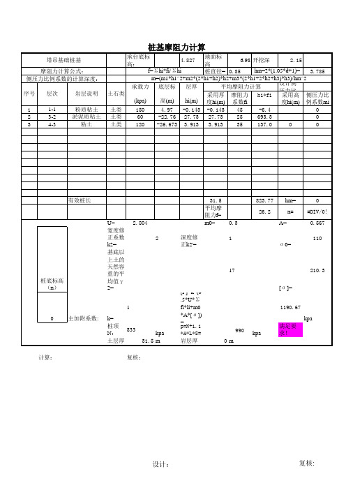 塔吊摩擦桩桩长计算