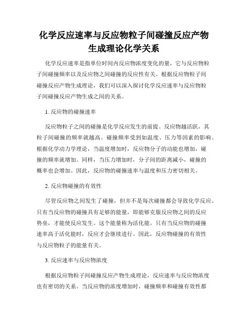 化学反应速率与反应物粒子间碰撞反应产物生成理论化学关系