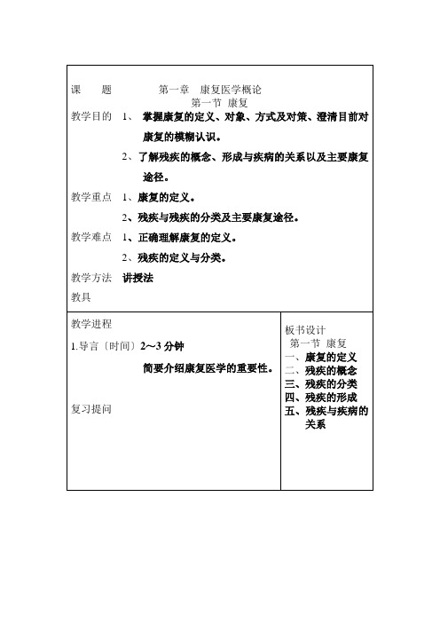康复教案(知识讲座)
