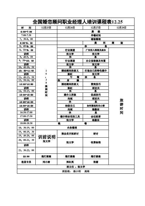 婚恋顾问职业经理人培训资料++