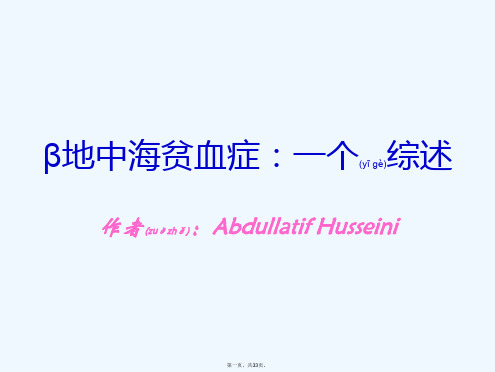 《β地中海贫血详解》PPT课件