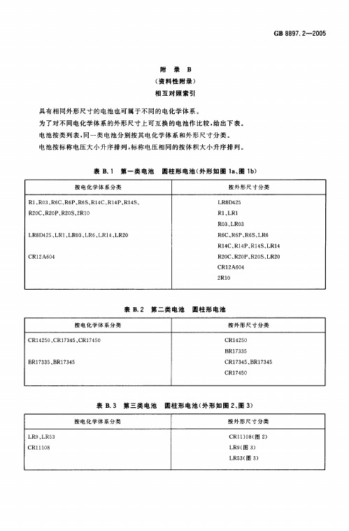 电池国家标准