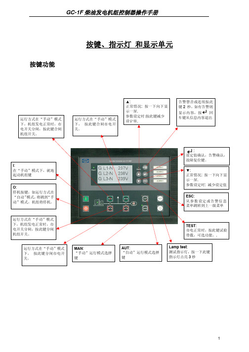 GC-1F控制器面板操作手册