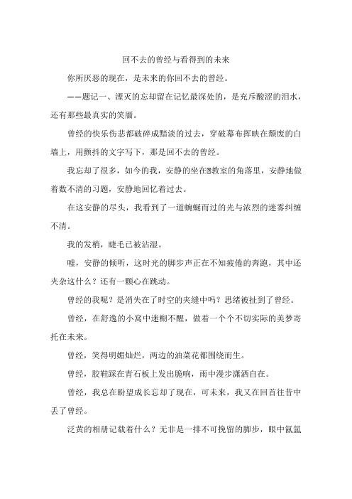 回不去的曾经与看得到的未来-作文