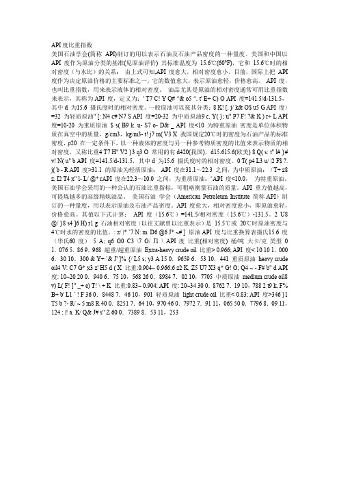 API度比重指数