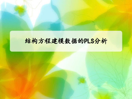 结构方程建模数据的PLS分析