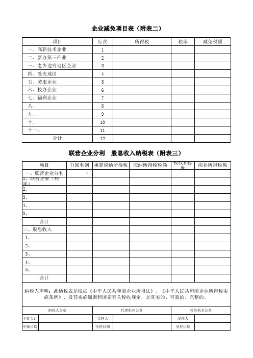 企业所得税纳税调整项目表(二)1