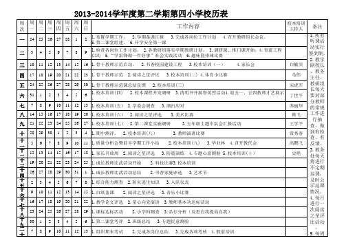 2013-2014第二学期校历表定稿顶顶