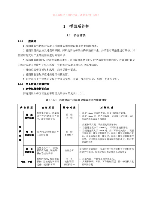 城市桥梁养护维修实施细则