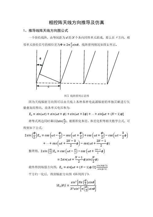 相控阵天线方向图推导及仿真