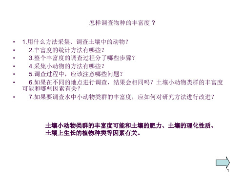 探究土壤中小动物类群丰富度ppt课件