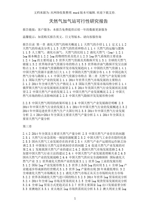 天然气加气站可行性研究报告
