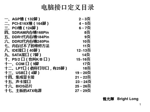 电脑接口定义