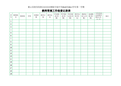 教师常规工作检查记录表