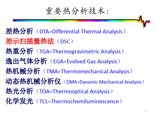 DSC(差示扫描量热仪)实验室教学讲解