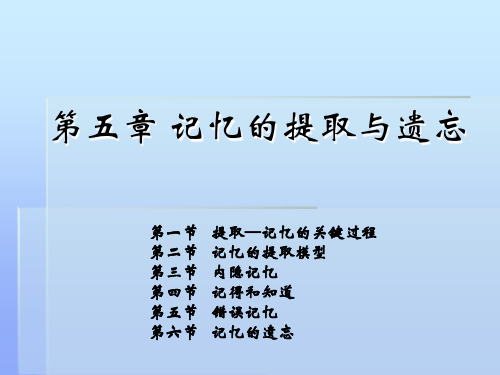 第五章  记忆的提取与遗忘[42页]