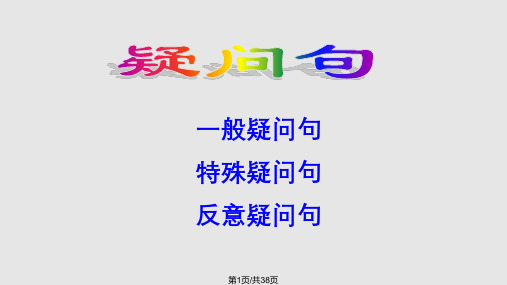 疑问句一般疑问句特殊疑问句公开课教学PPT课件