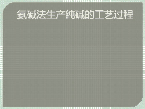 氨碱法生产纯碱的工艺过程 共31页