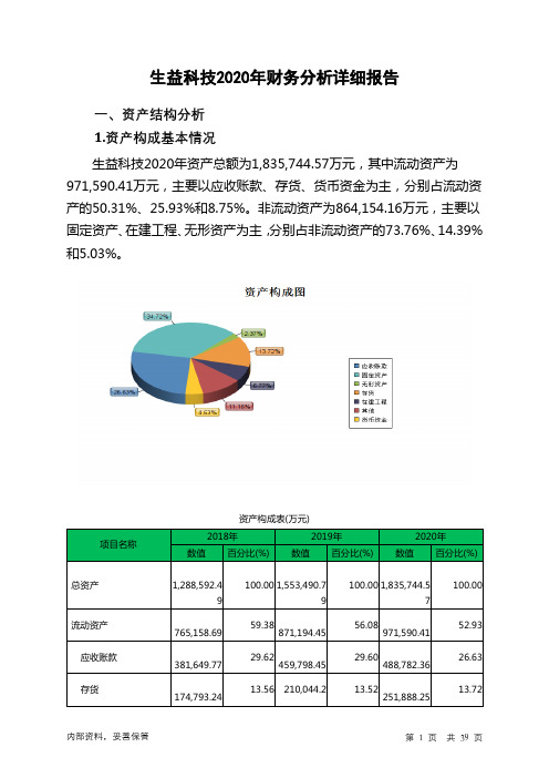 生益科技2020年财务分析详细报告