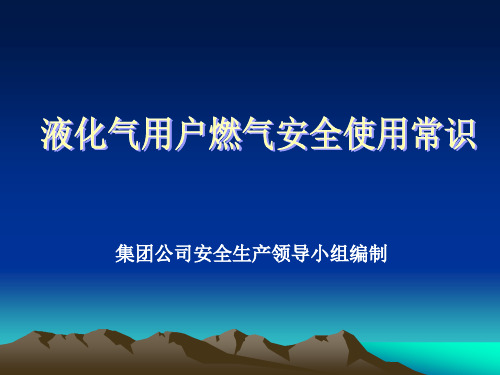 液化气安全使用常识 PPT课件