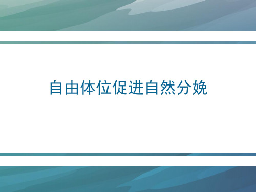 自由体位待产和导乐分娩    