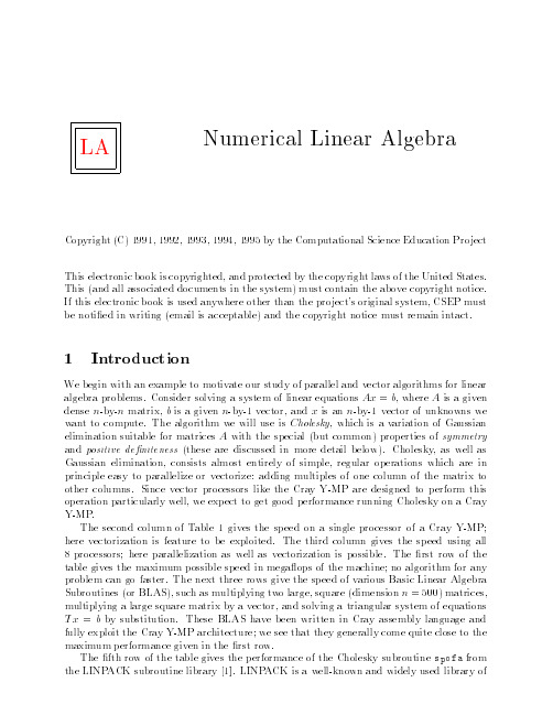 Numerical Linear Algebra