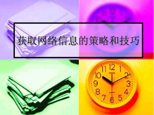 获取网络信息的策略和技巧电子讲稿