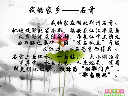 我的家乡——石首