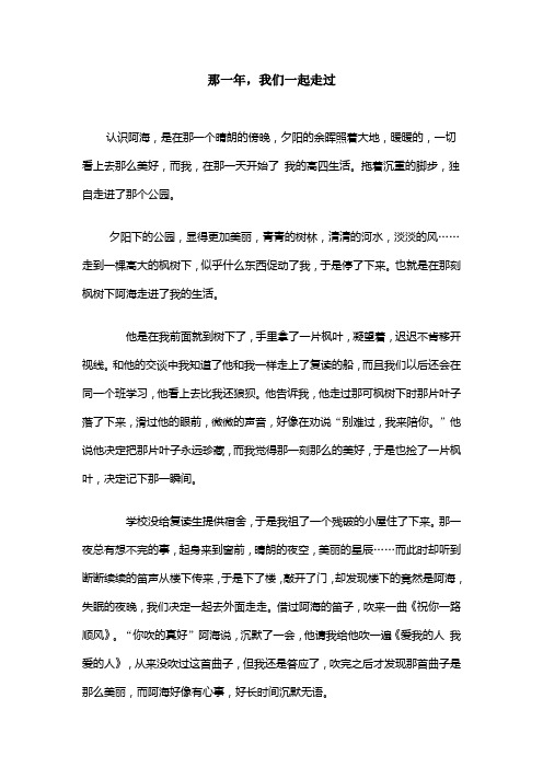 那一年,我们一起走过