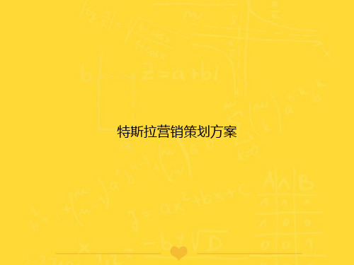 【推选】特斯拉营销策划方案PPT文档