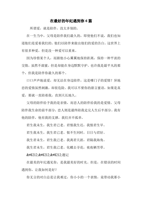 在最好的年纪遇到你6篇 .doc