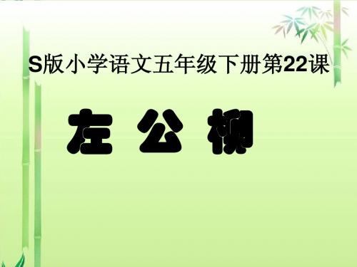 22《左公柳》最终课件(语文S版五年级下册课件)