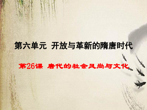 唐代的社会风尚与文化ppt 岳麓版