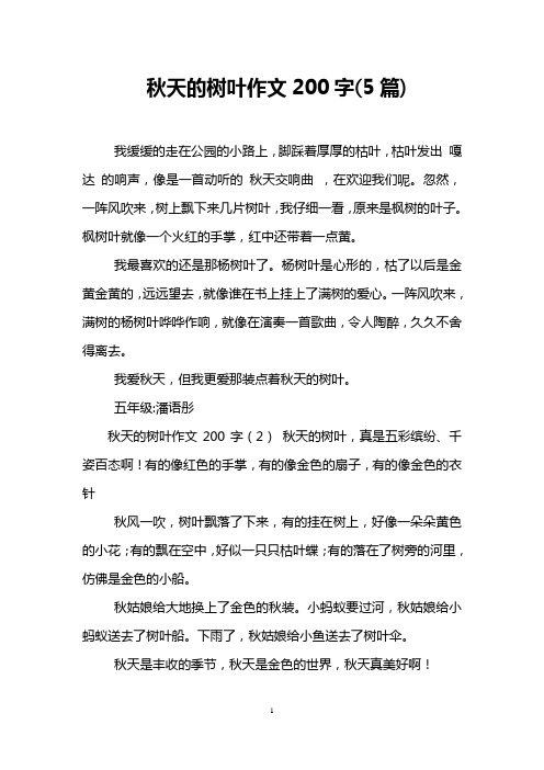 秋天的树叶作文200字(5篇)