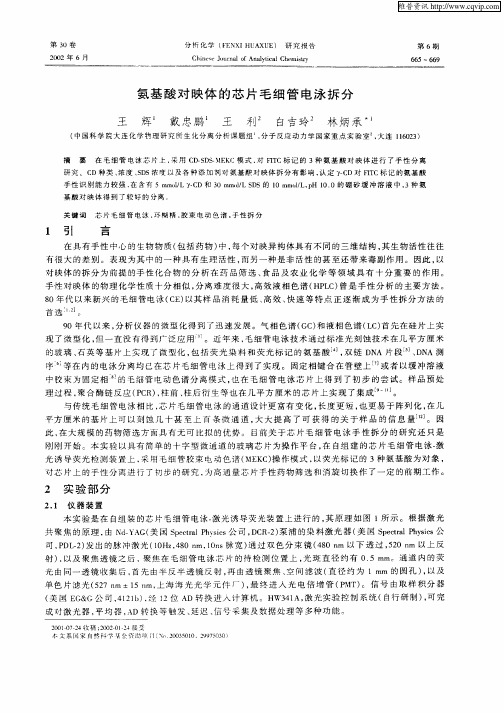 氨基酸对映体的芯片毛细管电泳拆分
