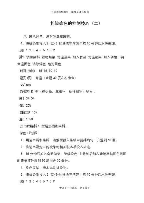 扎染染色的控制技巧(二)