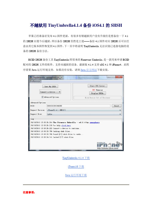 备份iOS4.1的SHSH