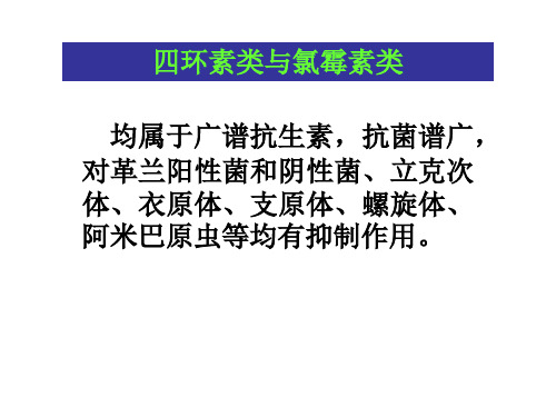 四环素类与氯霉素类 PPT课件
