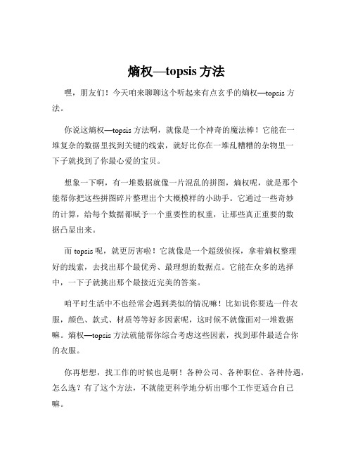 熵权—topsis方法