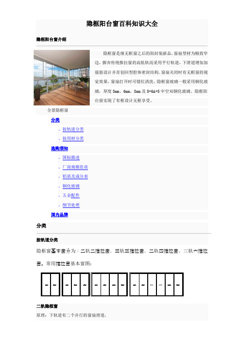 隐框阳台窗百科知识大全
