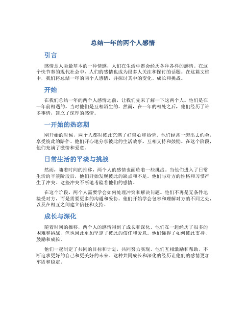总结一年的两个人感情